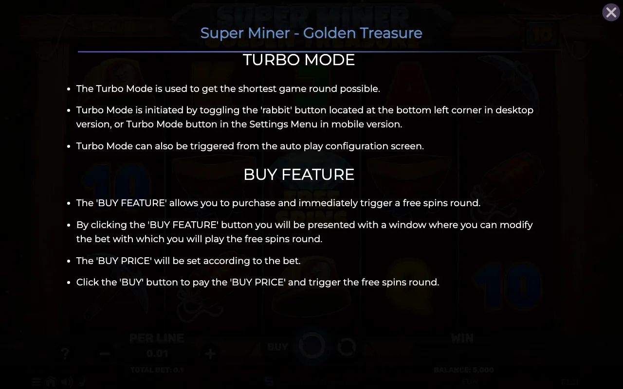 Game rules, page 8 — Super Miner Golden Treasure