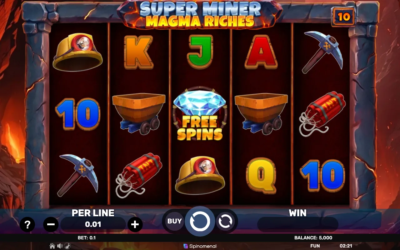 The base game — Super Miner Magma Riches