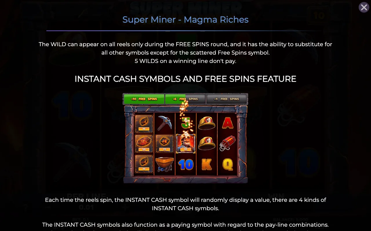 Game rules, page 2 — Super Miner Magma Riches