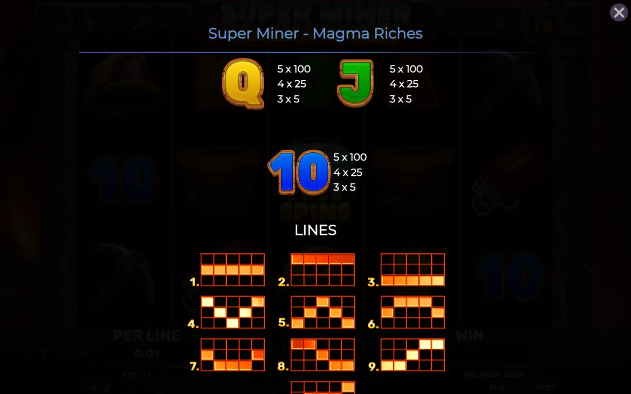 Game rules, page 5 — Super Miner Magma Riches