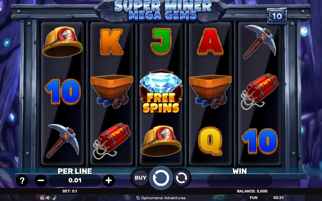 The base game — Super Miner Mega Gems