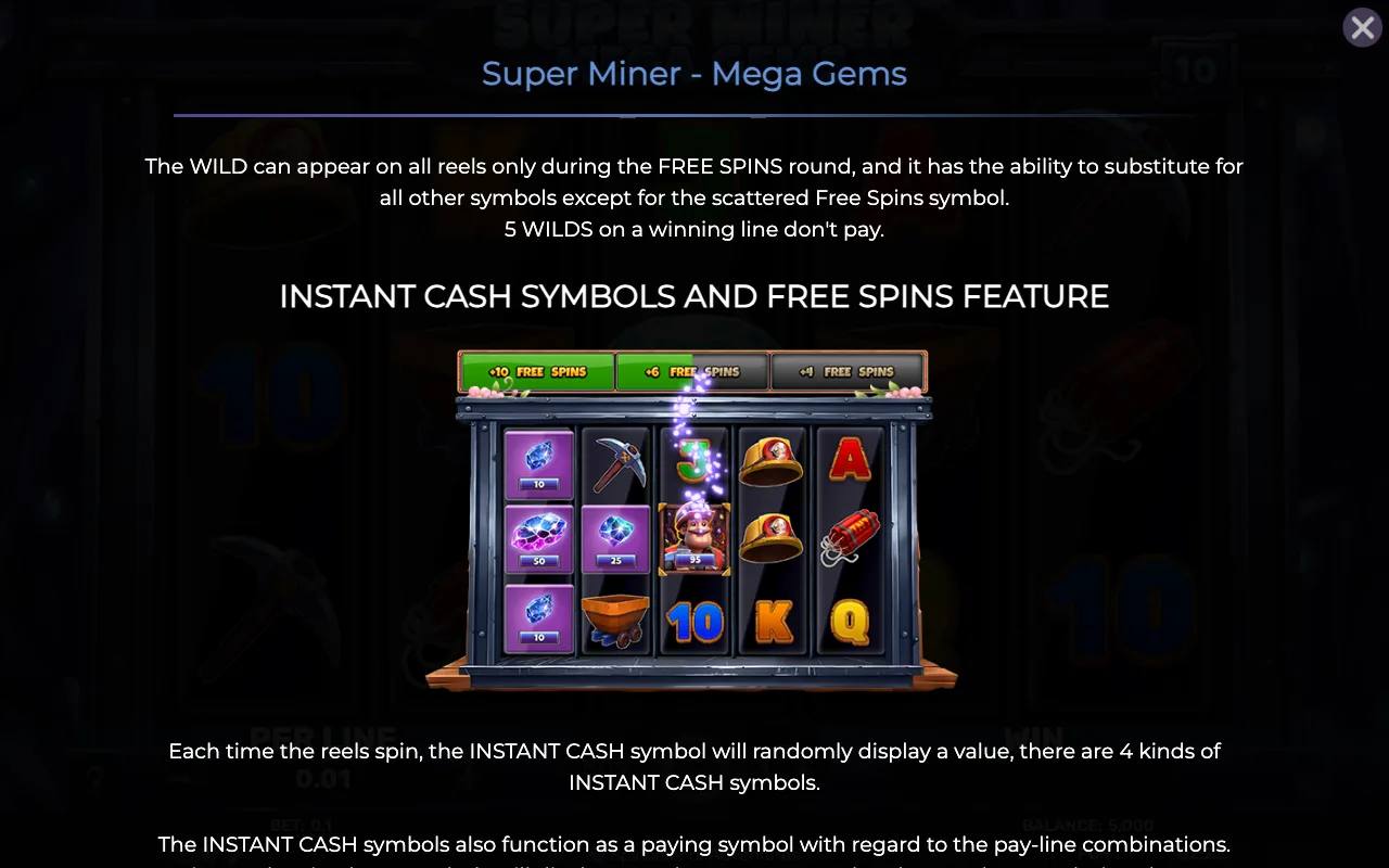 Game rules, page 2 — Super Miner Mega Gems