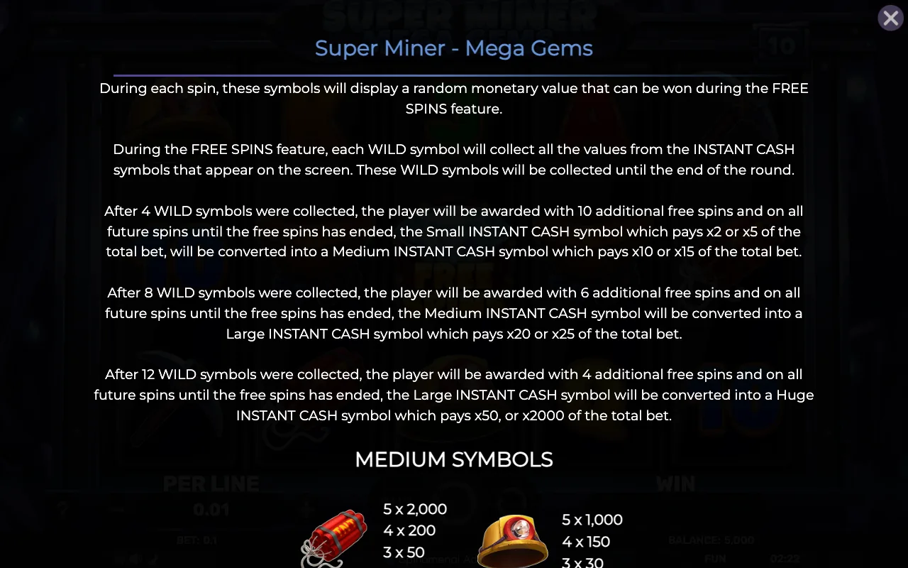 Game rules, page 3 — Super Miner Mega Gems
