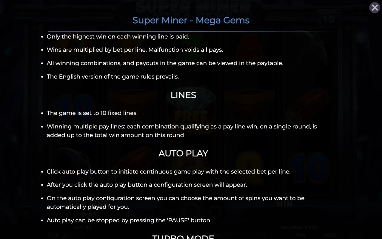 Lines — Super Miner Mega Gems