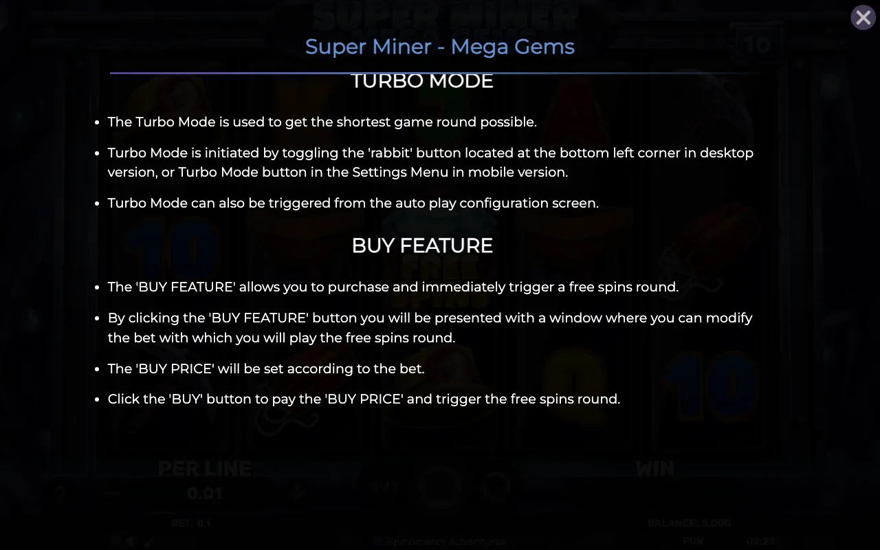 Game rules, page 8 — Super Miner Mega Gems