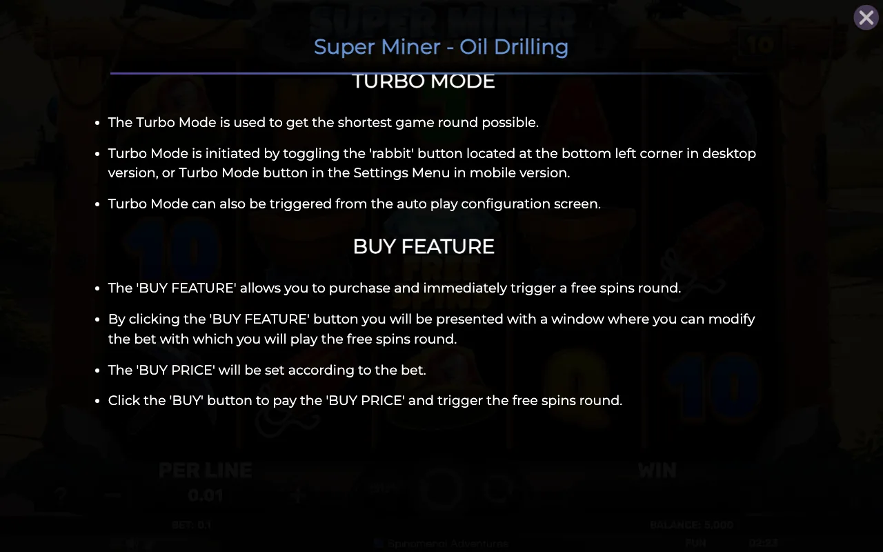 Game rules, page 8 — Super Miner Oil Drilling