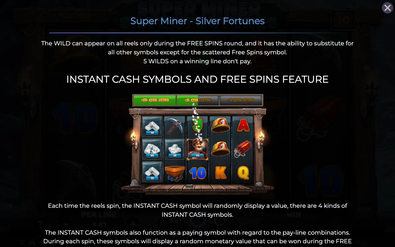 Game rules, page 2 — Super Miner Silver Fortunes