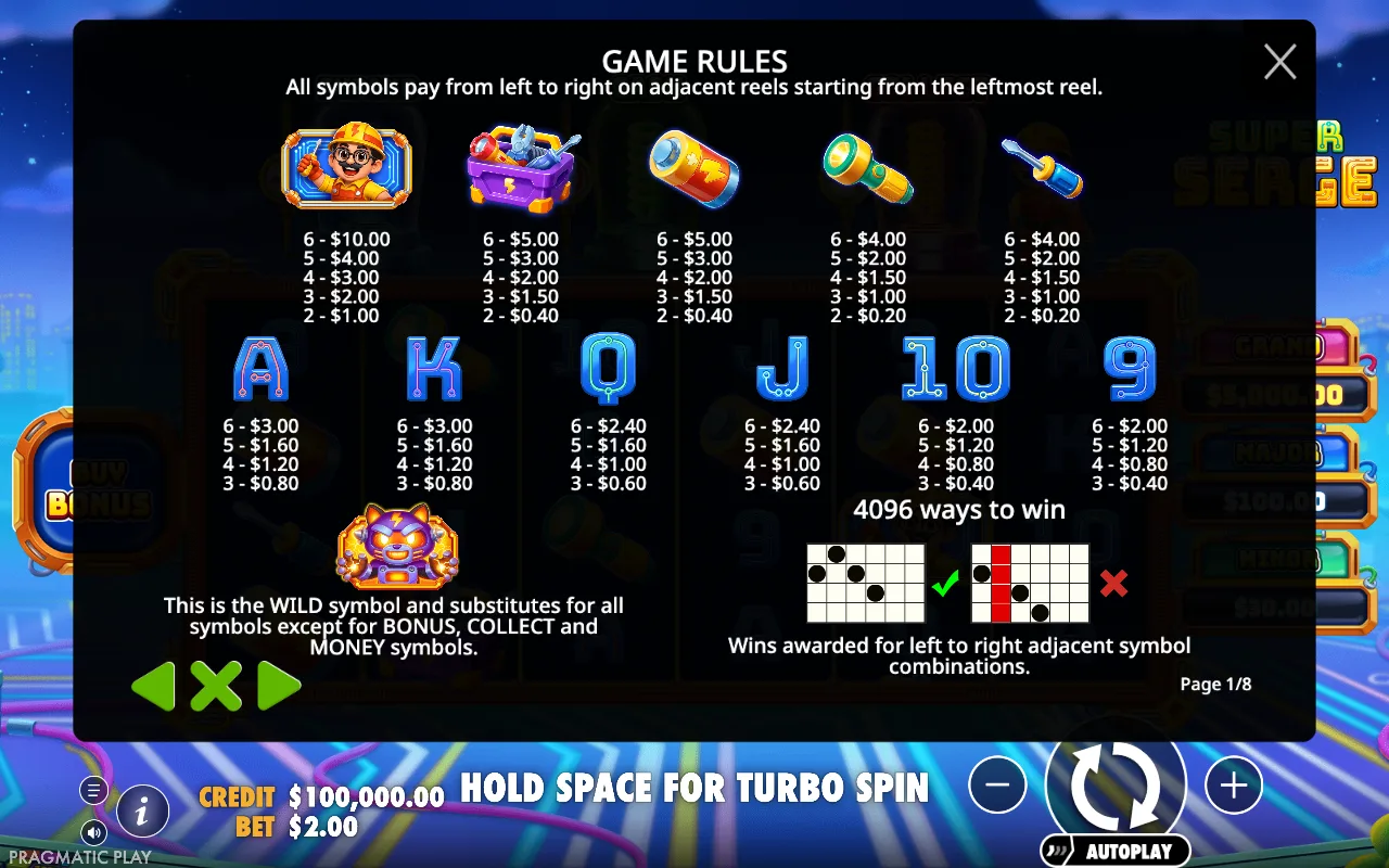 Game rules, page 1 — Super Serge