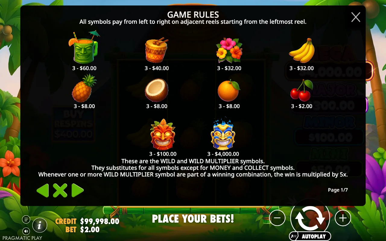 Game rules, page 1 — Super Tiki Strike