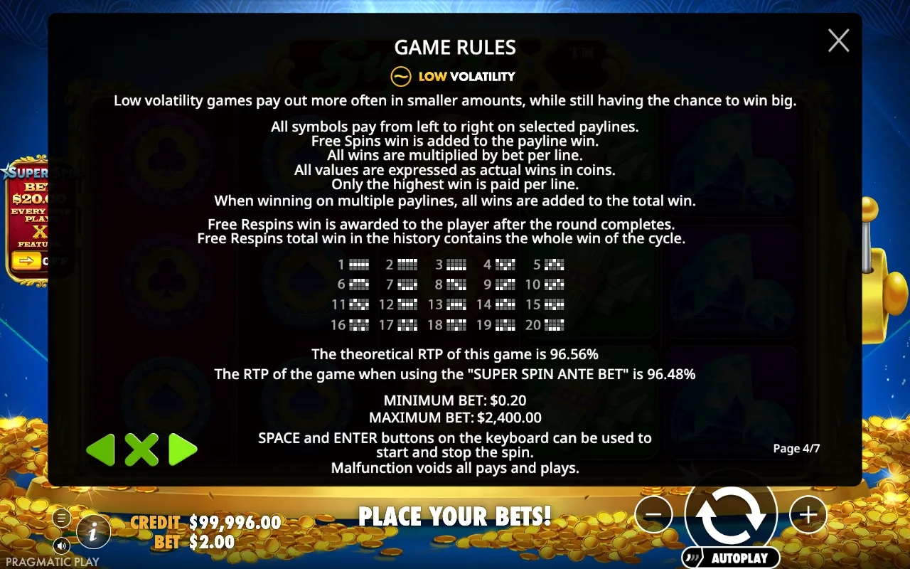 Game rules — Super X
