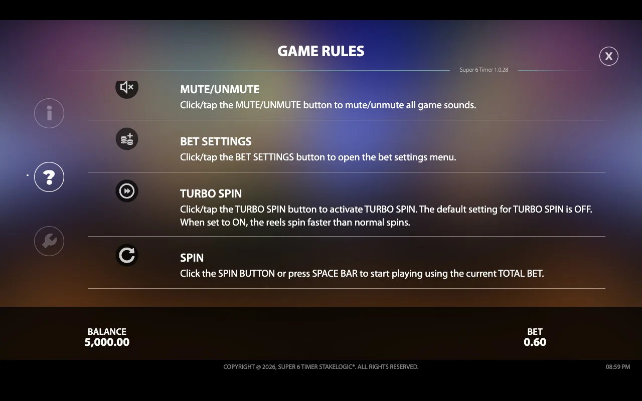 Game rules, page 4 — Super6timer