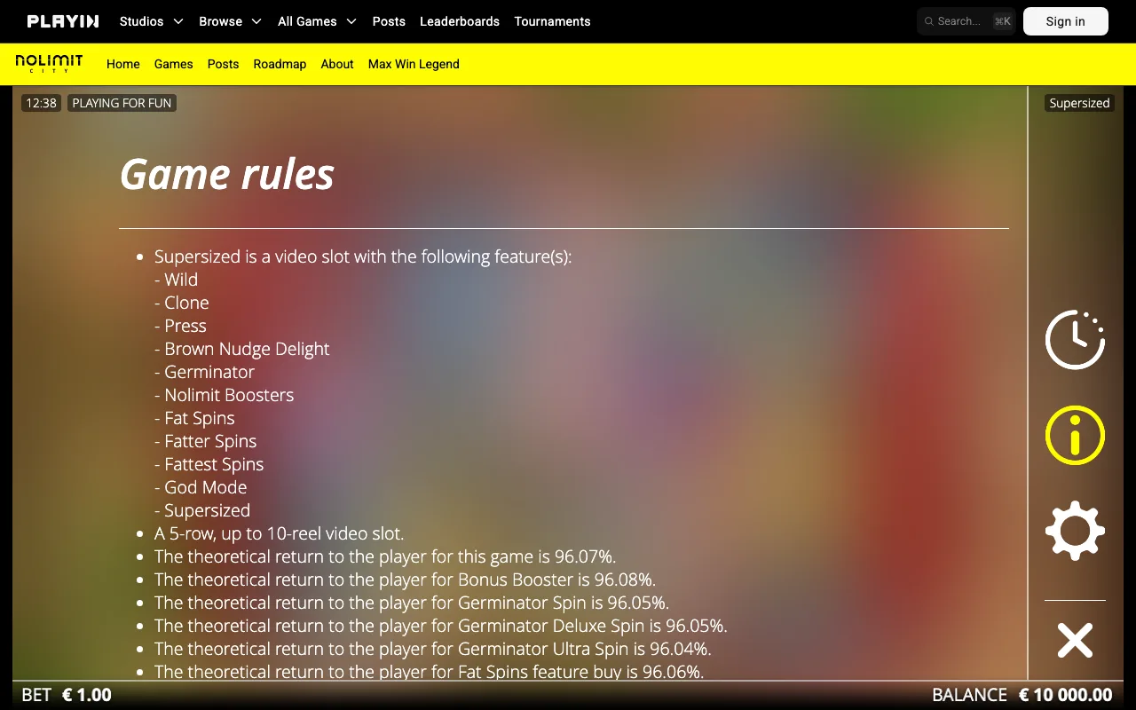 Game rules, page 1 — Supersized