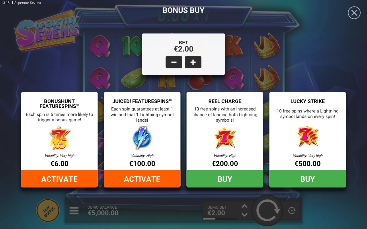 Buying the feature — Superstar Sevens