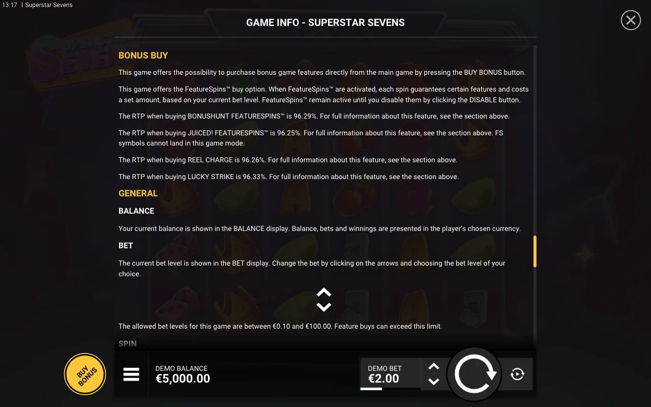 Bonus buy — Superstar Sevens