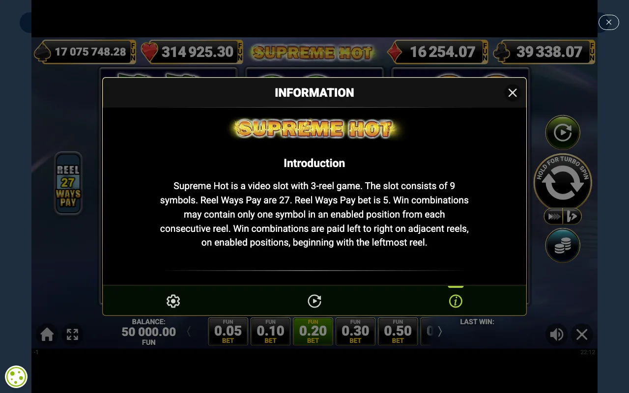 Game rules, page 1 — Supreme Hot