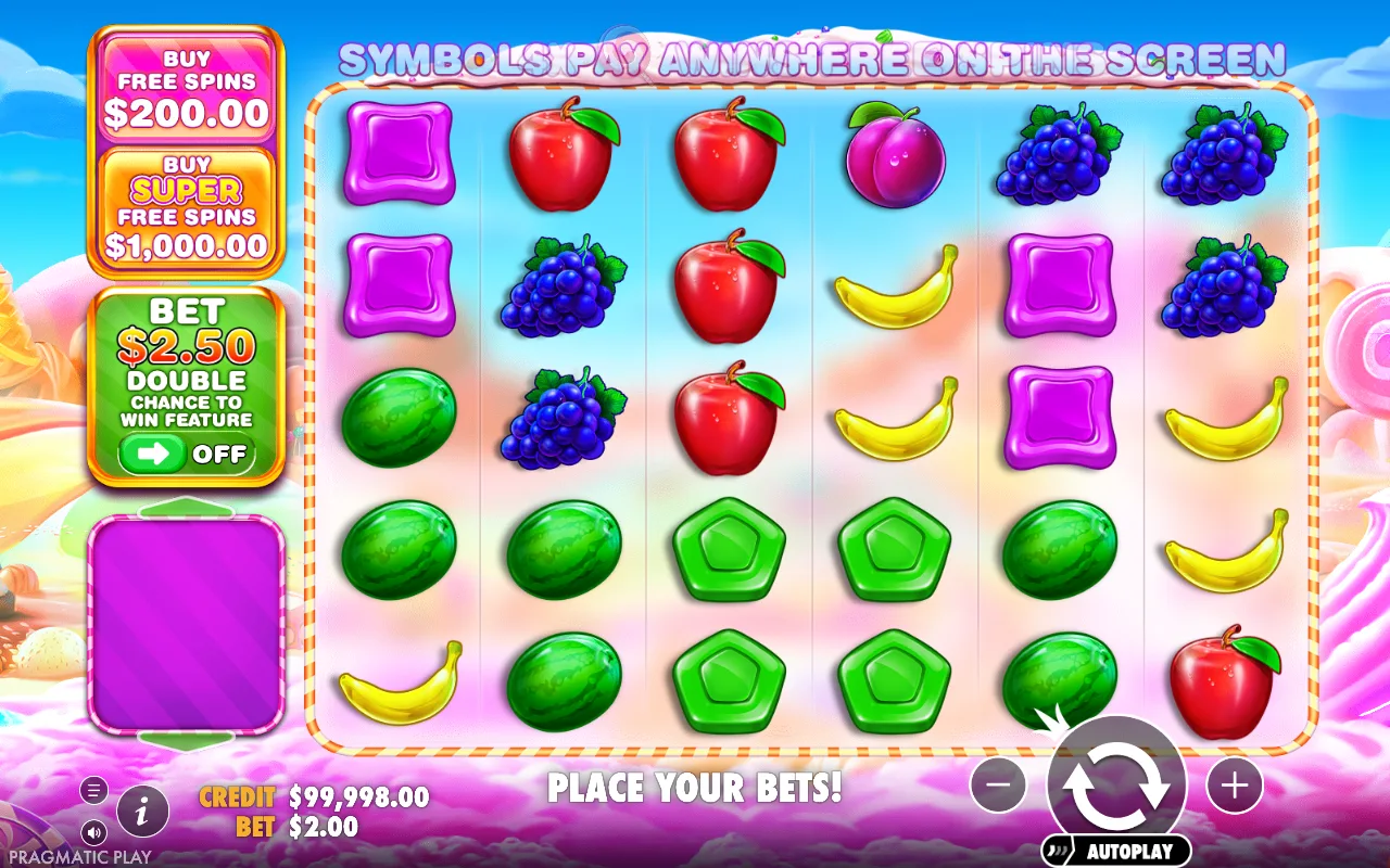 The base game — Sweet Bonanza 1000