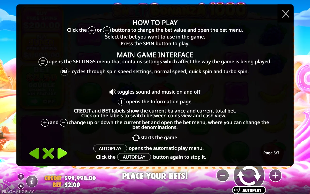 How to play — Sweet Bonanza 1000