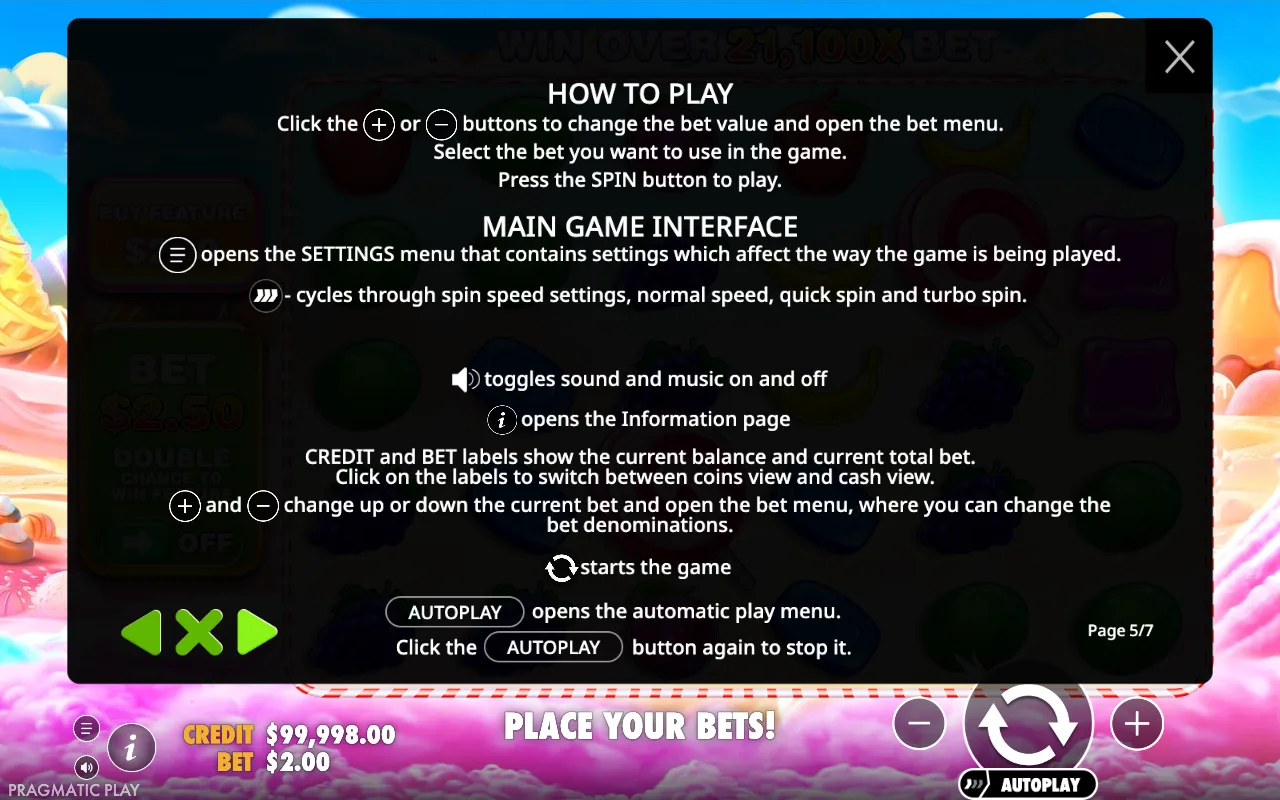 How to play — Sweet Bonanza