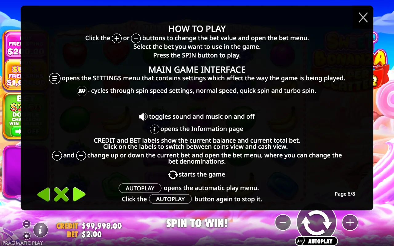 How to play — Sweet Bonanza Super Scatter