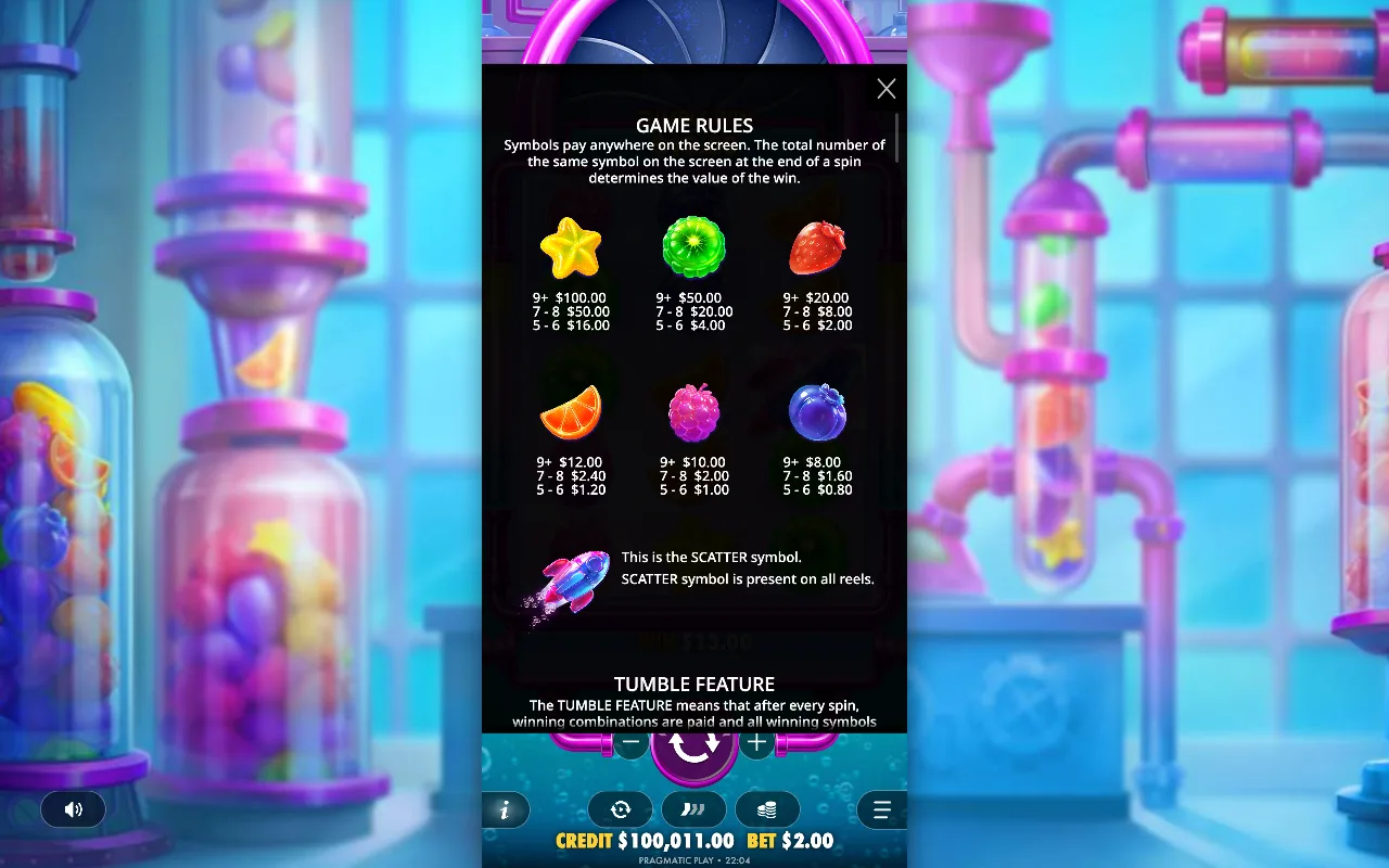 Game rules — Sweet Burst