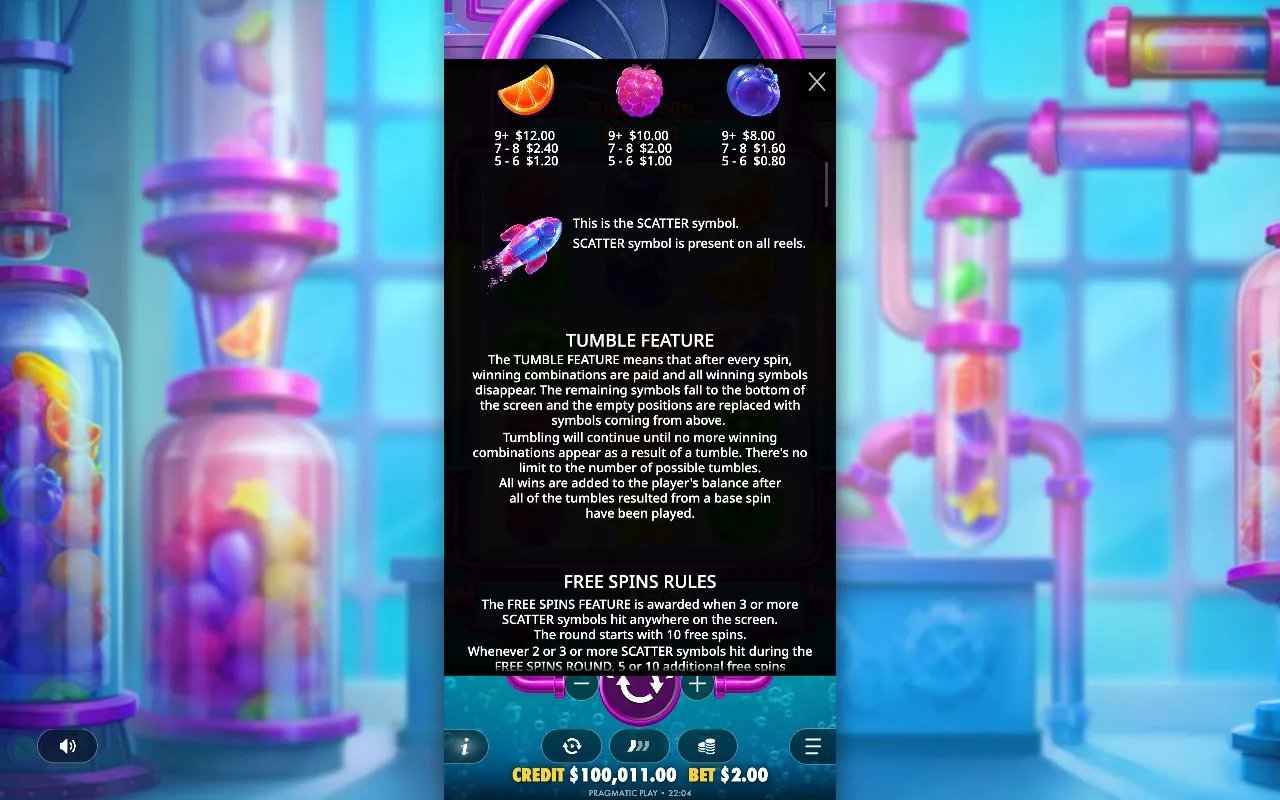 Game rules, page 4 — Sweet Burst