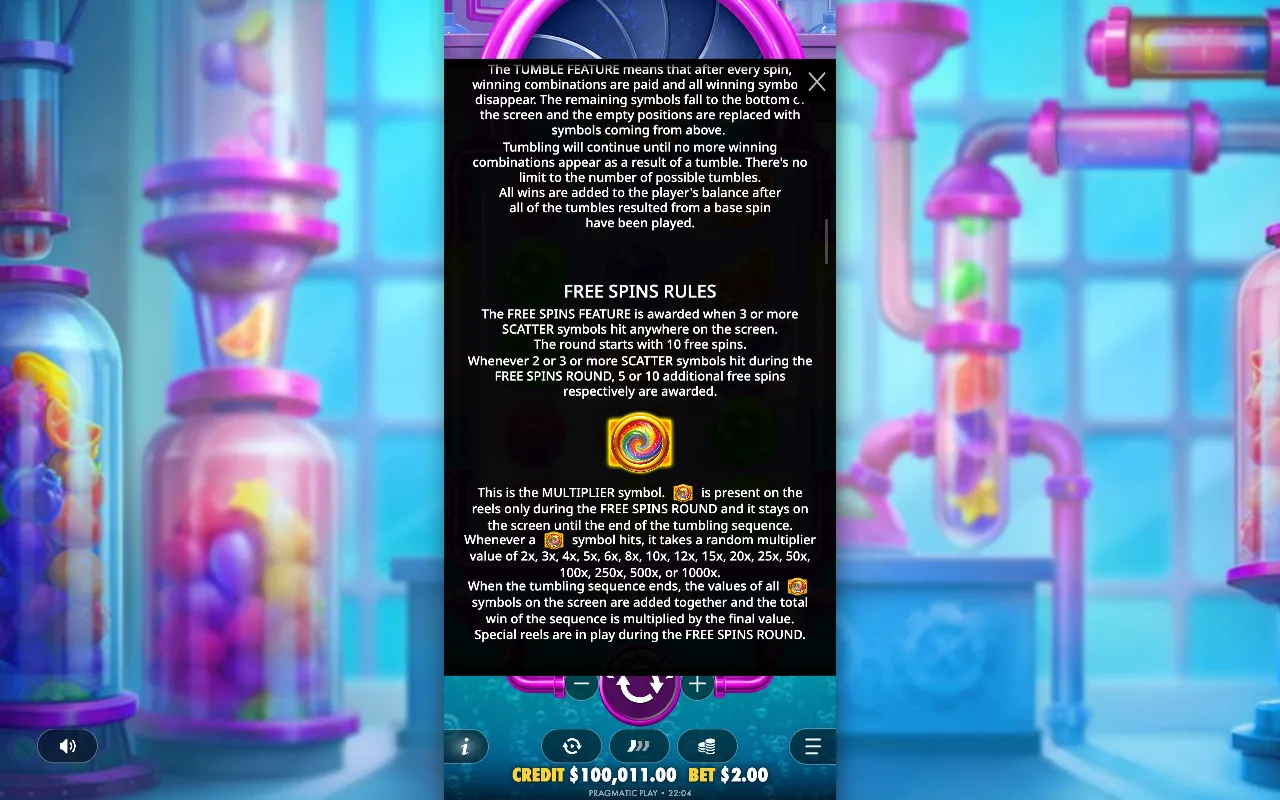 Game rules, page 7 — Sweet Burst