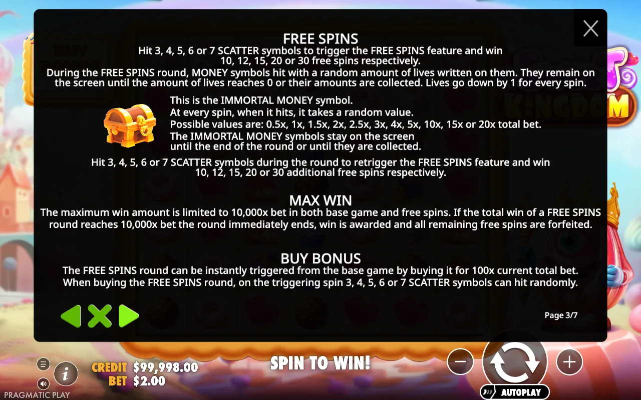 Free spins — Sweet Kingdom