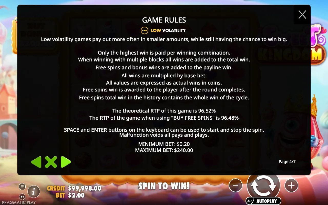 Game rules — Sweet Kingdom