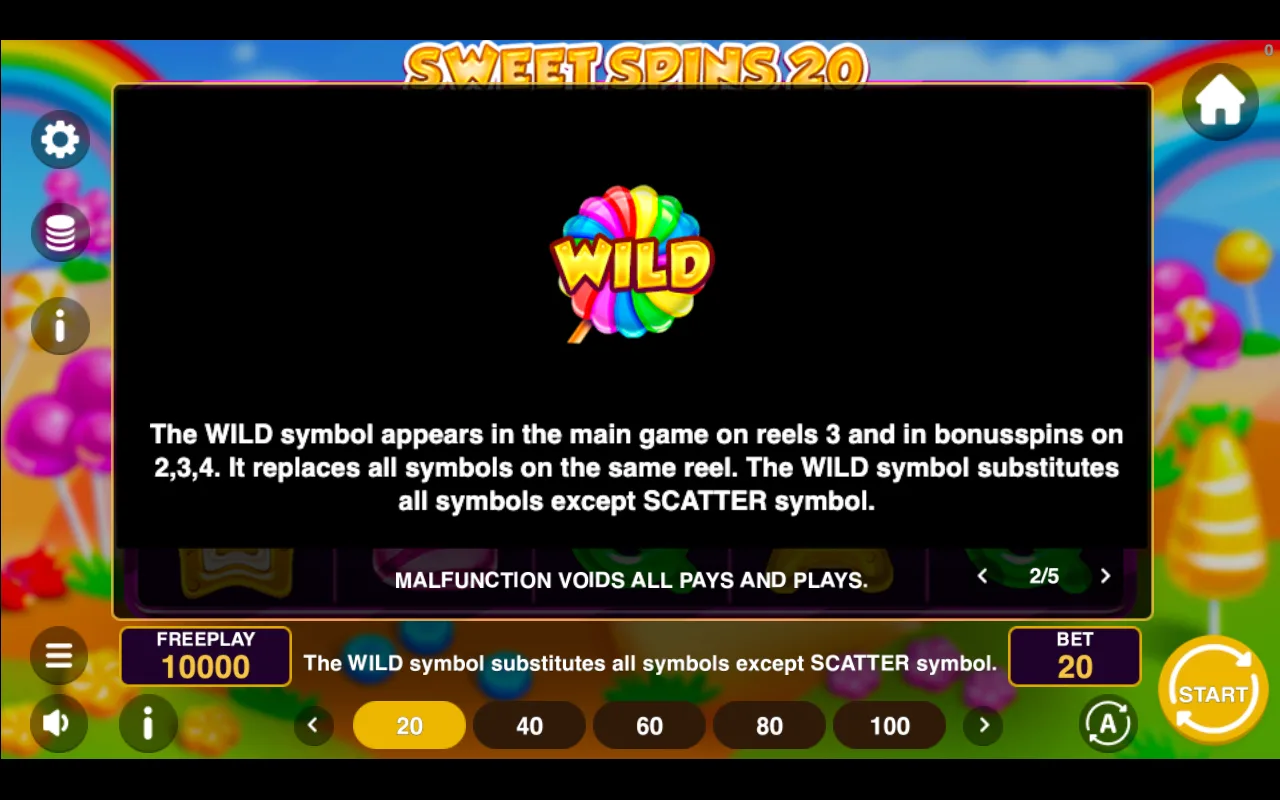 Game rules, page 2 — Sweet Spins 20