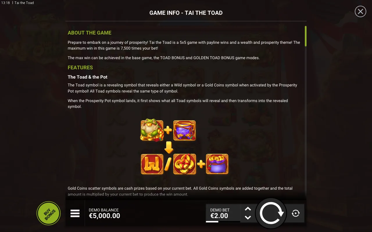 Features — Tai the Toad