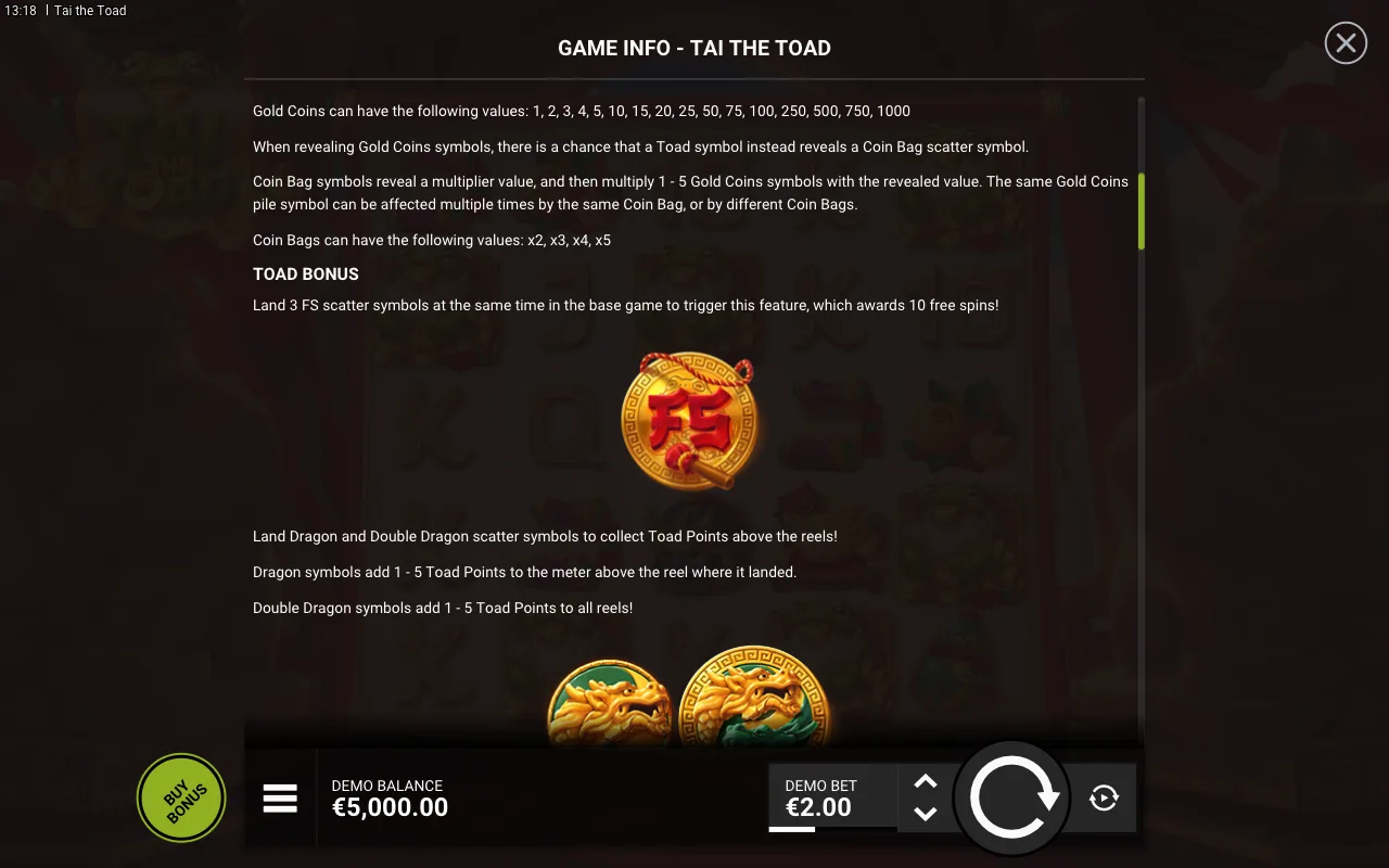 Game rules, page 2 — Tai the Toad