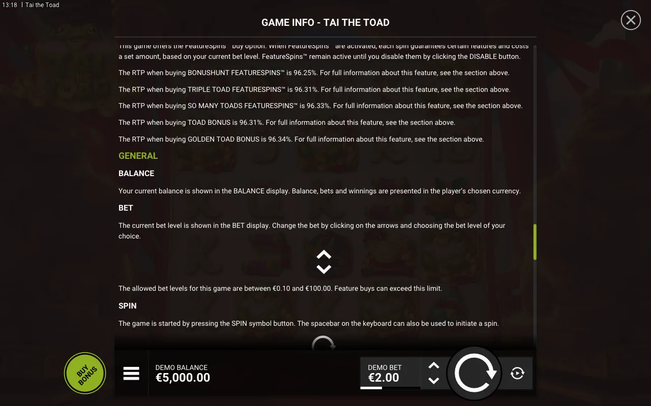 Game rules, page 6 — Tai the Toad