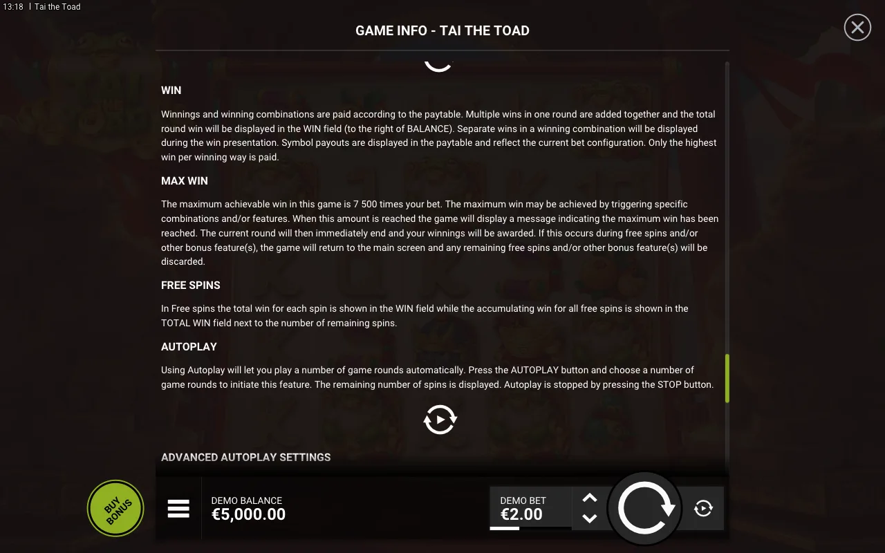 Game rules, page 7 — Tai the Toad