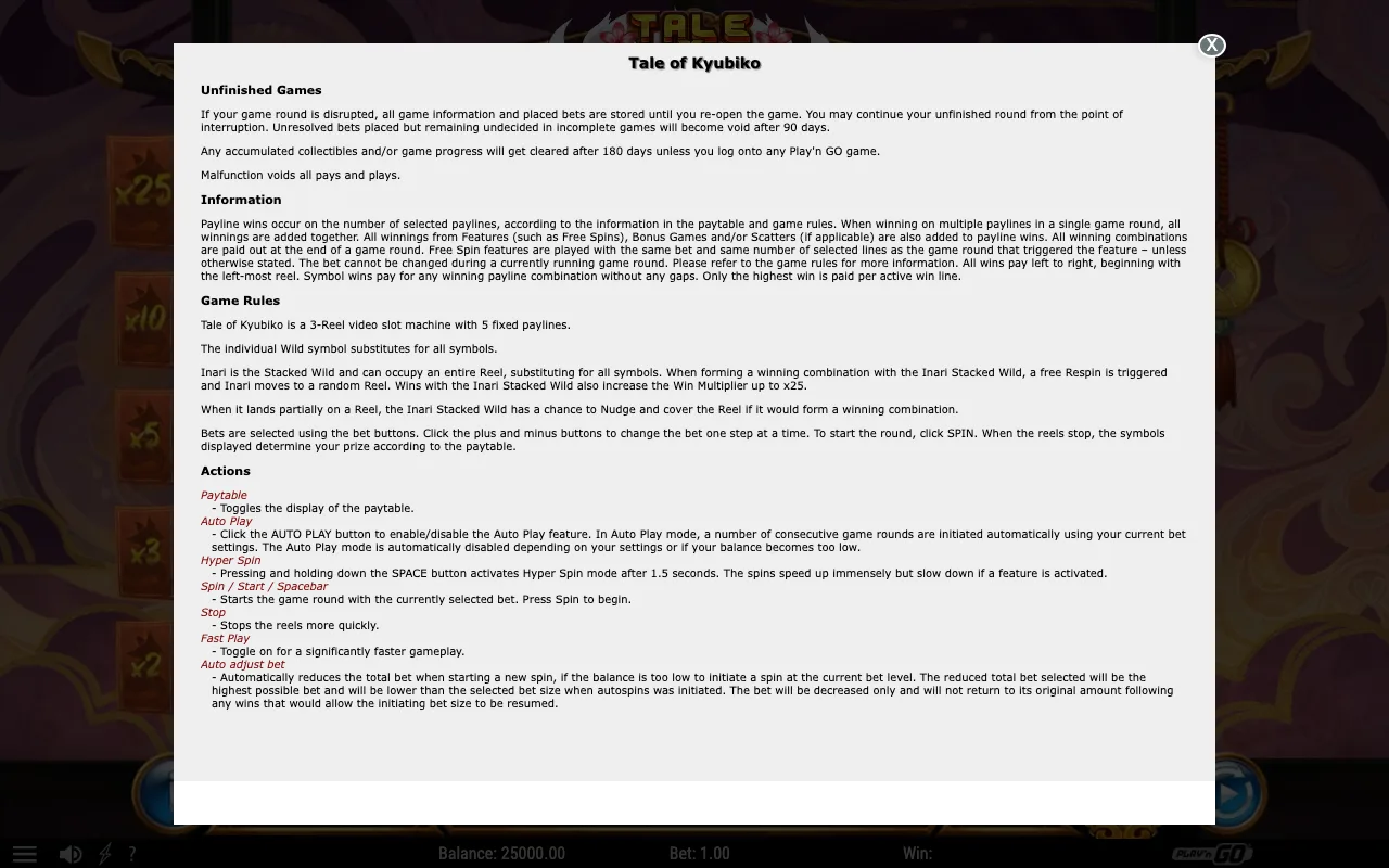 Game rules, page 1 — Tale of Kyubiko