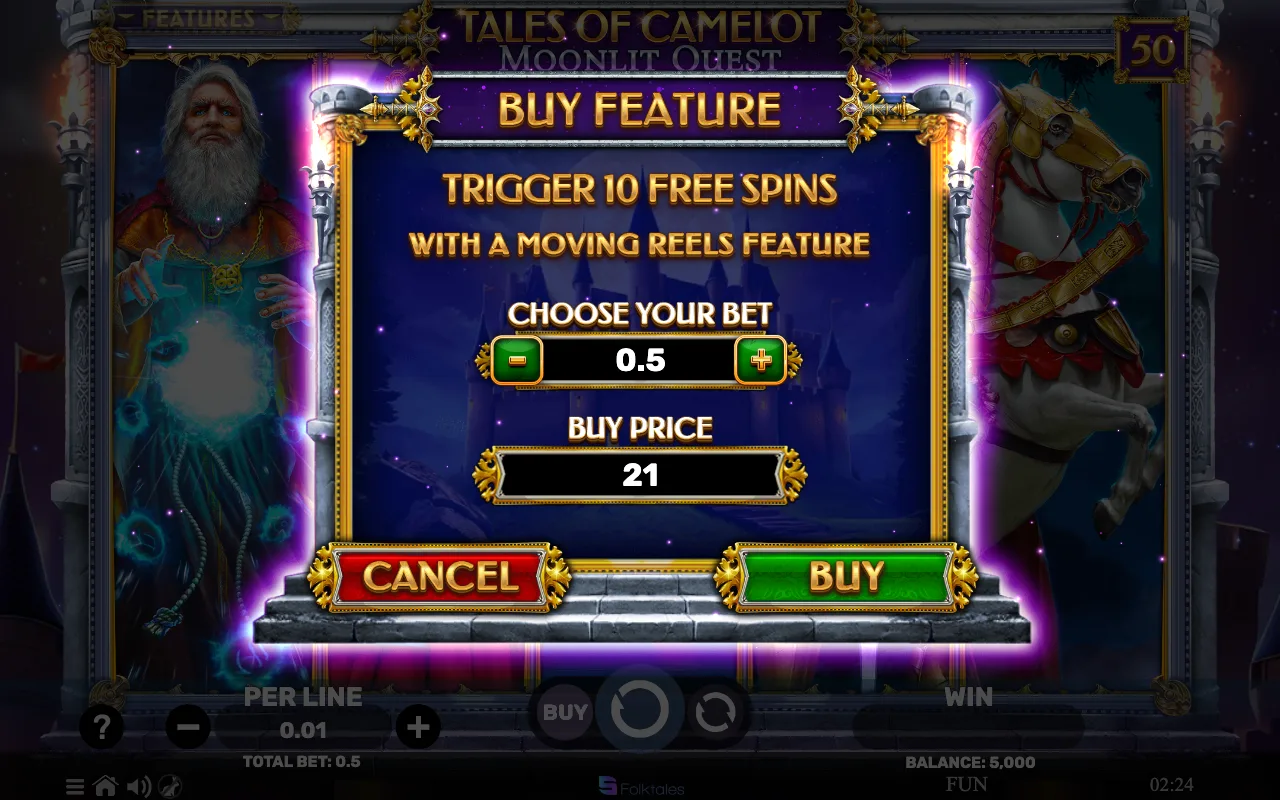 Buying the feature — Tales of Camelot Moonlit Quest