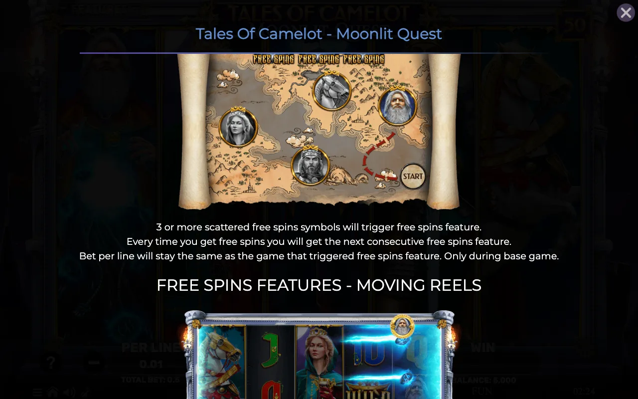 Game rules, page 2 — Tales of Camelot Moonlit Quest