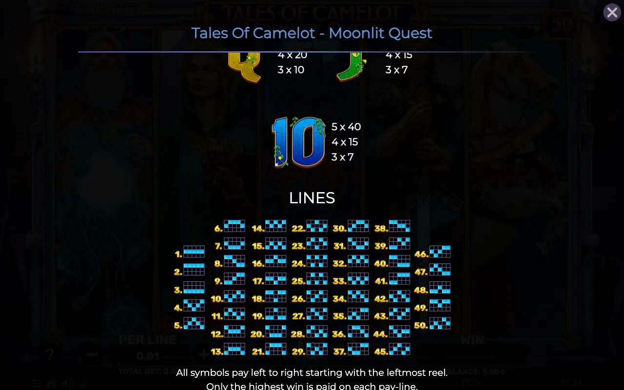 Game rules, page 6 — Tales of Camelot Moonlit Quest