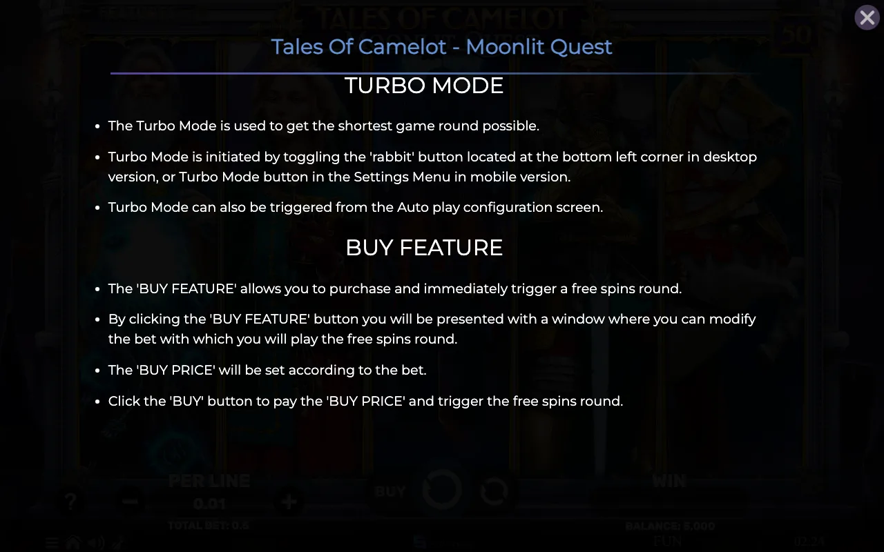 Game rules, page 8 — Tales of Camelot Moonlit Quest