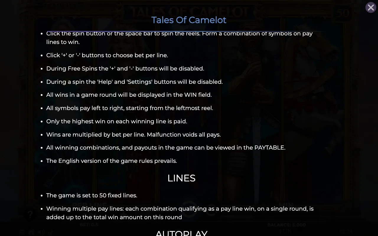 Game rules, page 7 — Tales of Camelot