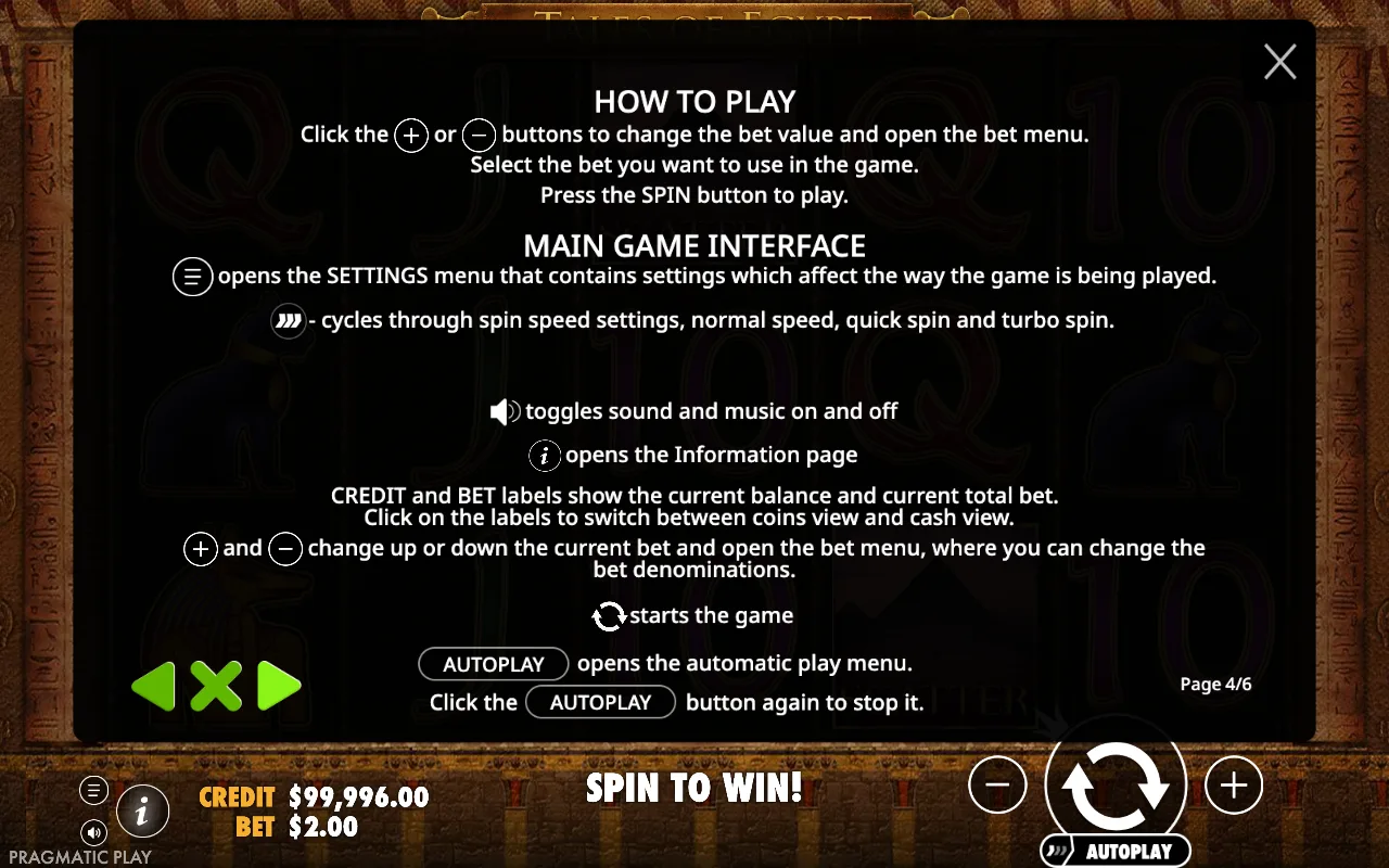 How to play — Tales of Egypt