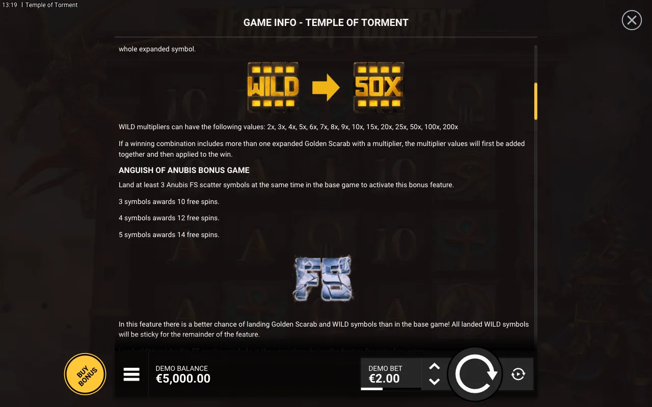 Game rules, page 2 — Temple of Torment
