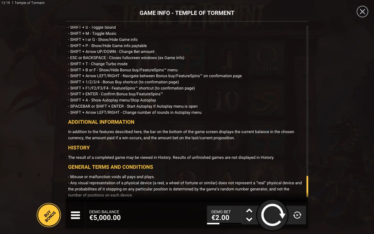 Game rules, page 8 — Temple of Torment
