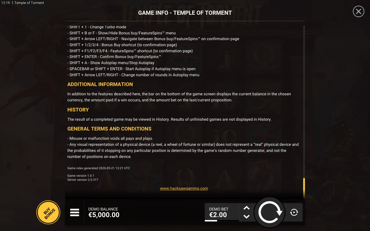 Game rules, page 9 — Temple of Torment