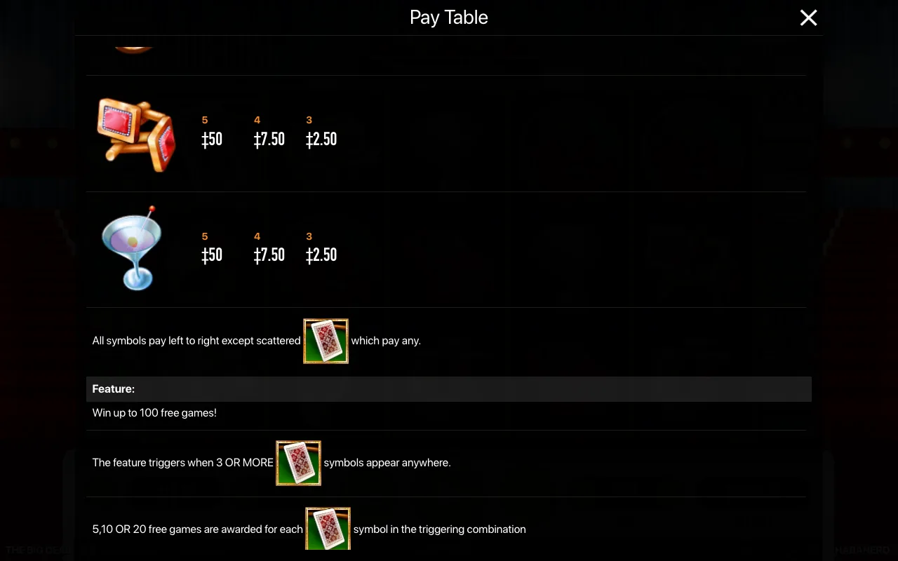 Spielregeln, Seite 5 — The Big Deal
