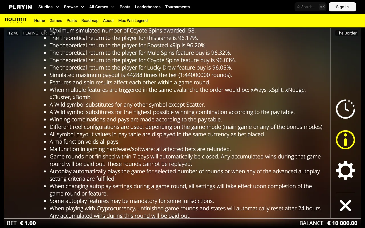 Game rules, page 3 — The Border