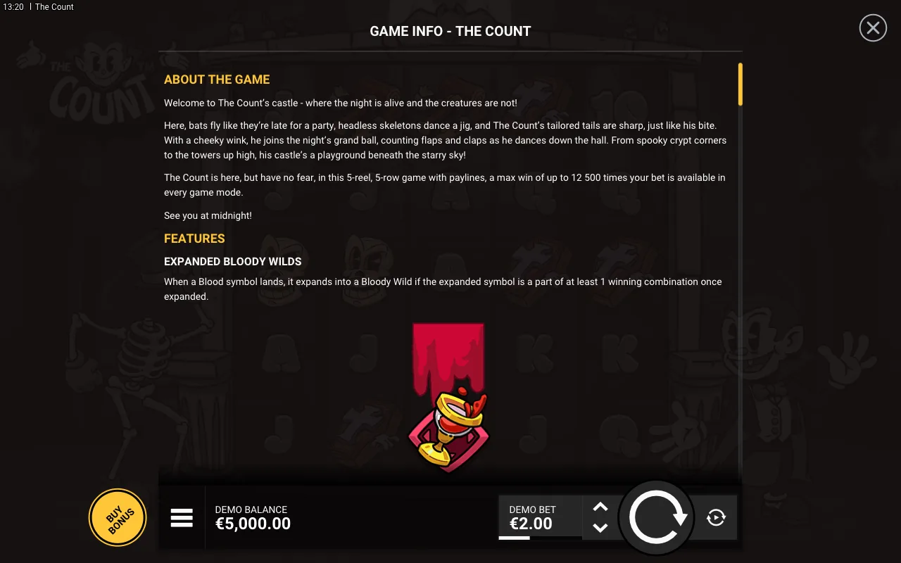 Game rules, page 1 — The Count