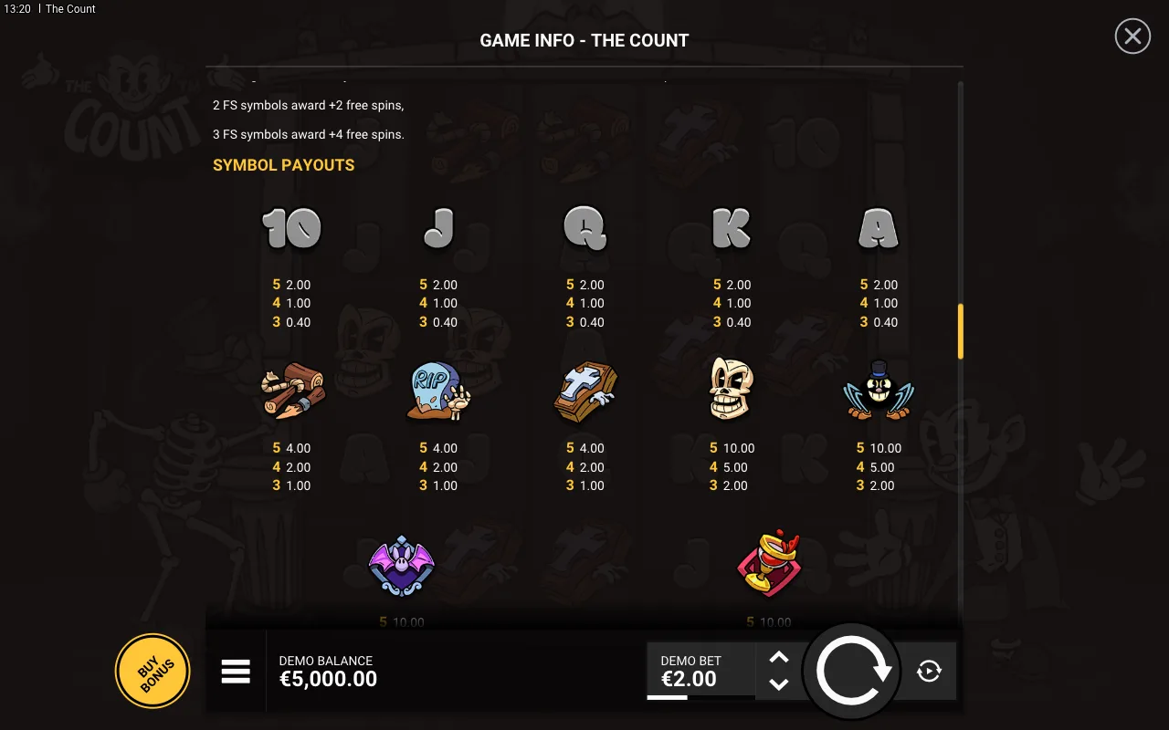 Game rules, page 5 — The Count