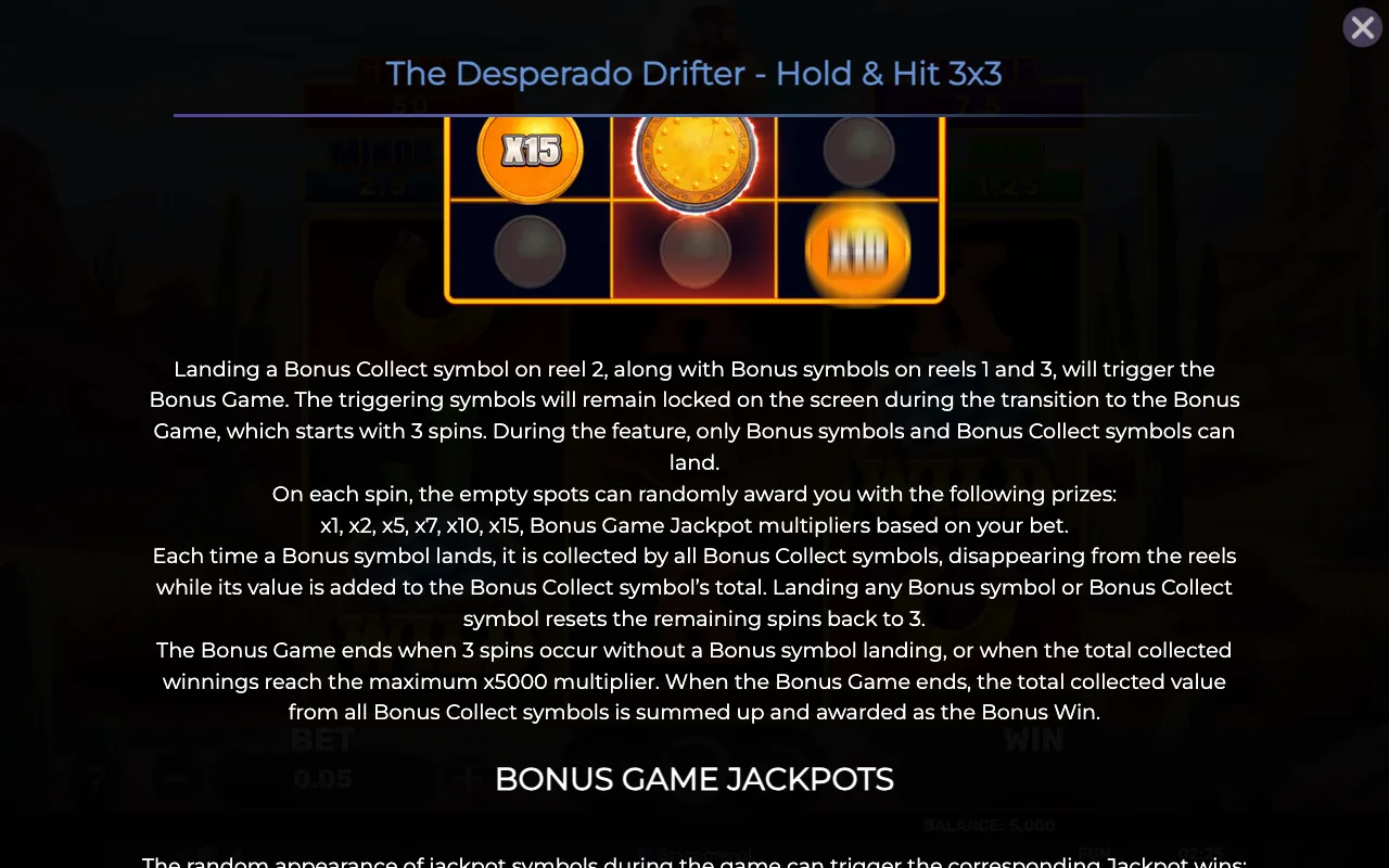 Game rules, page 2 — The Desperado Drifter Holdhit 3x3