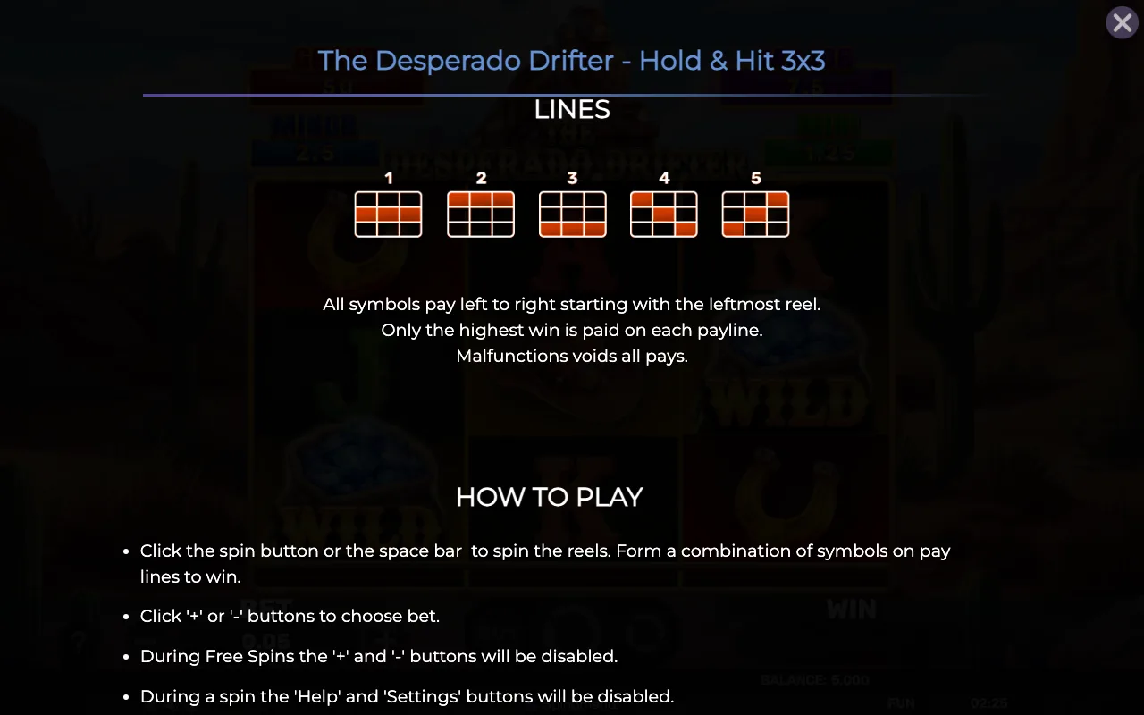Lines — The Desperado Drifter Holdhit 3x3