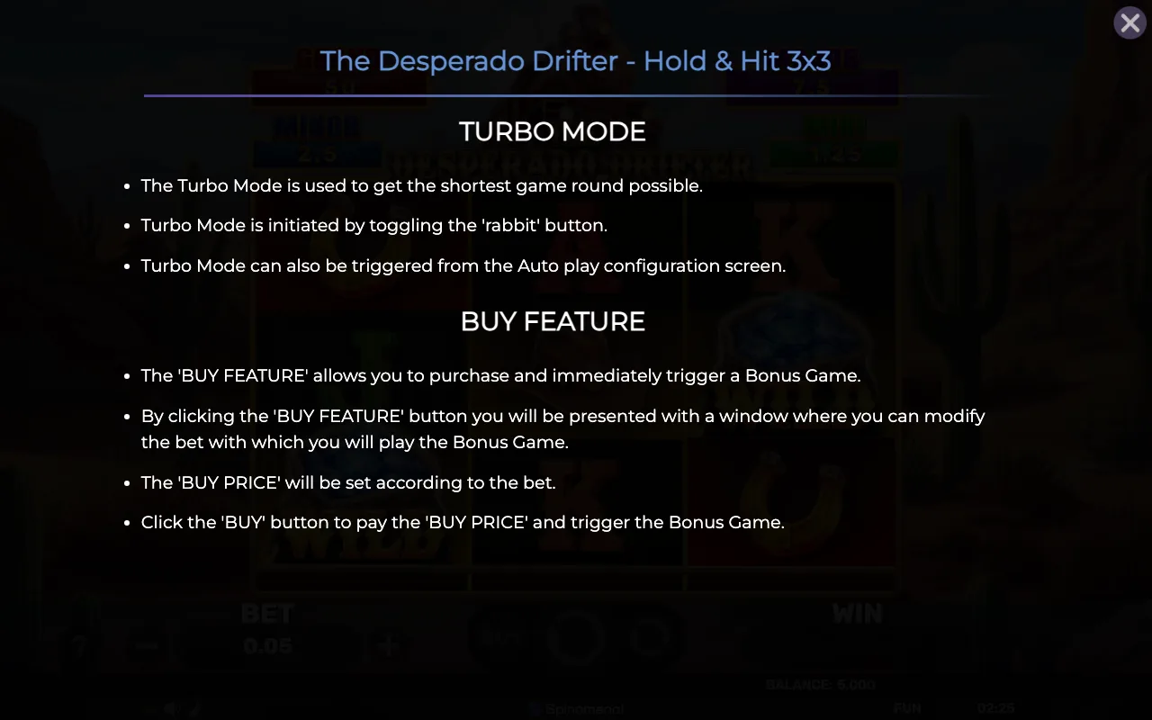 Buy feature — The Desperado Drifter Holdhit 3x3